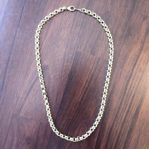 Vintage Gold Tone Round Chain Link Beaded Necklace - Picture 2 of 6
